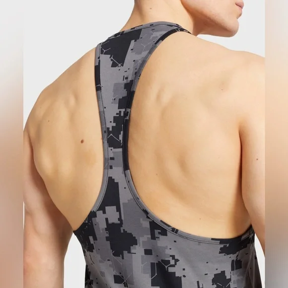 Gymshark Men’s Critical Stringer Workout Tank Top Camo Print Size Small - Picture 2 of 10